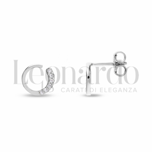 Misura o forma Tondo con Zircone bianco in Oro Bianco da 1,6gr.