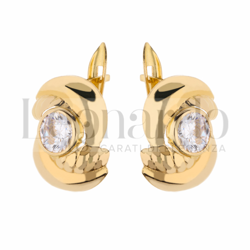 con Zircone bianco in Oro Giallo da 3,2gr.