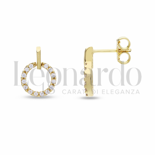 con Zircone bianco in Oro Giallo da 2gr.