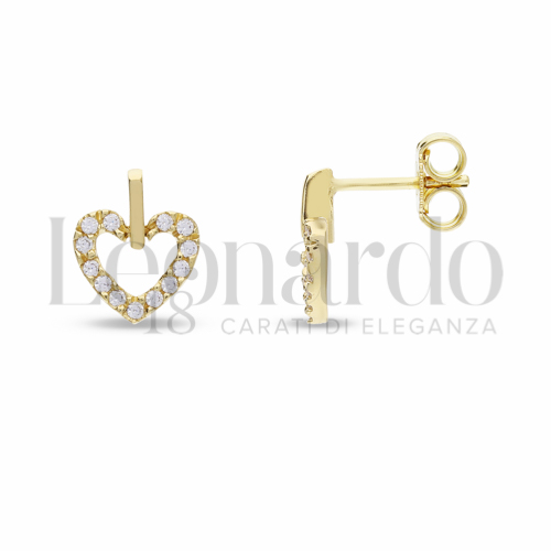 con Zircone bianco in Oro Giallo da 2gr.