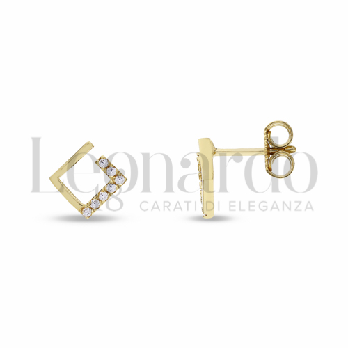 Misura o forma Rombo con Zircone bianco in Oro Giallo da 1,4gr.