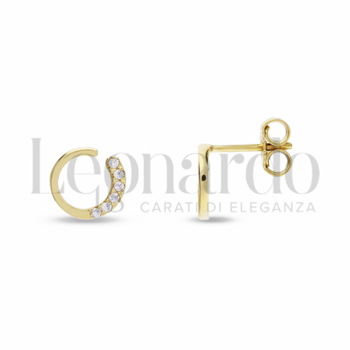 Misura o forma Tondo con Zircone bianco in Oro Giallo da 1,6gr.