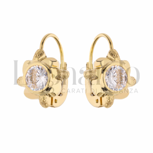 con Zircone bianco in Oro Giallo da 2,6gr.