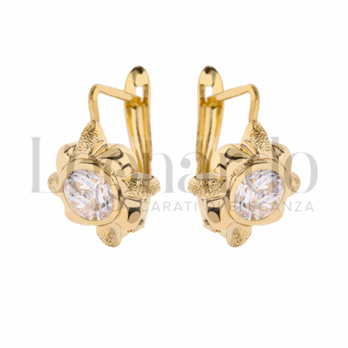 con Zircone bianco in Oro Giallo da 2,6gr.
