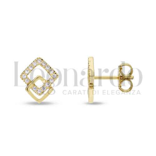 con Zircone bianco in Oro Giallo da 1,6gr.