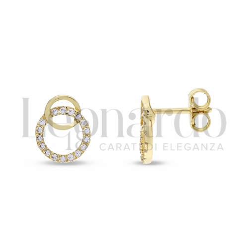 con Zircone bianco in Oro Giallo da 1,8gr.