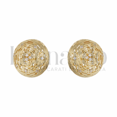 Misura o forma Tondo con Zircone bianco in Oro Giallo da 8,8gr.