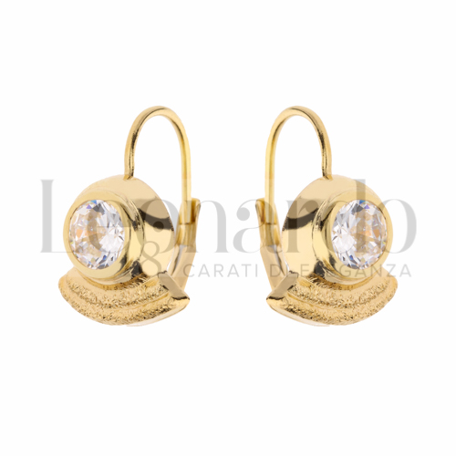 con Zircone bianco in Oro Giallo da 2,9gr.