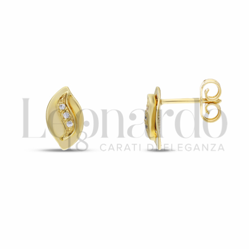 con Zircone bianco in Oro Giallo da 1,6gr.