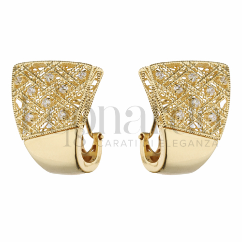 con Zircone bianco in Oro Giallo da 9,4gr.
