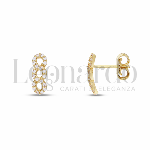 con Zircone bianco in Oro Giallo da 1,6gr.