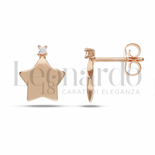 con Zircone bianco in Oro Rosa da 2,4gr.