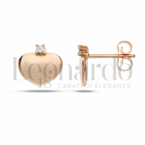 con Zircone bianco in Oro Rosa da 2,3gr.