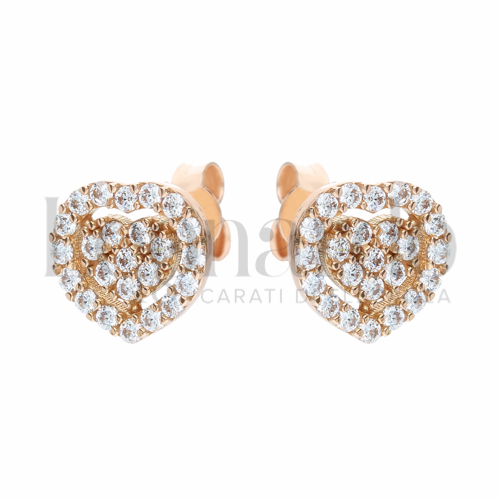 con Zircone bianco in Oro Rosa da 2,4gr.