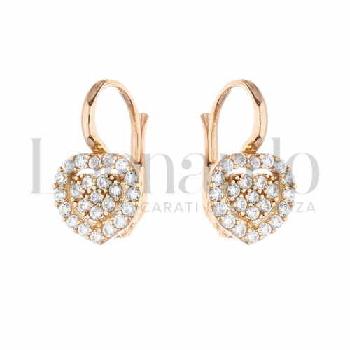 con Zircone bianco in Oro Rosa da 3,4gr.