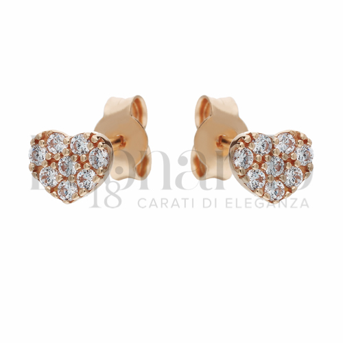 Misura o forma 1° Misura con Zircone bianco in Oro Rosa da 1,1gr.