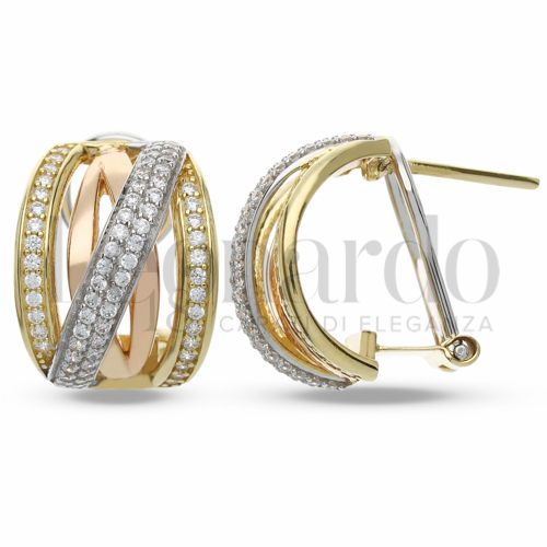 con Zircone bianco in Oro Giallo, Oro Bianco e Oro Rosa da 6,5gr.