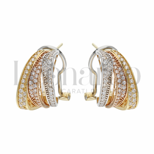 con Zircone bianco in Oro Giallo, Oro Bianco e Oro Rosa da 4,7gr.