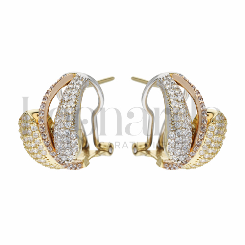 con Zircone bianco in Oro Giallo, Oro Bianco e Oro Rosa da 4,8gr.