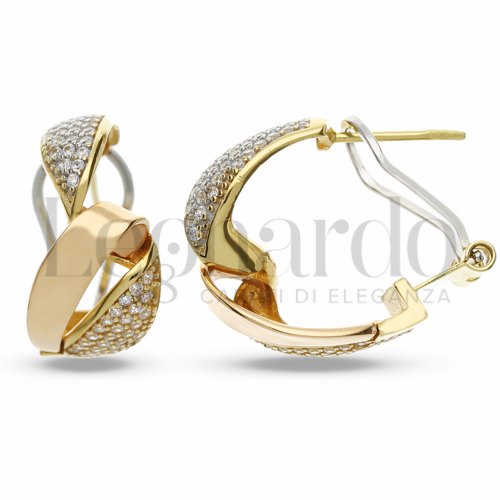 con Zircone bianco in Oro Giallo, Oro Bianco e Oro Rosa da 6,4gr.