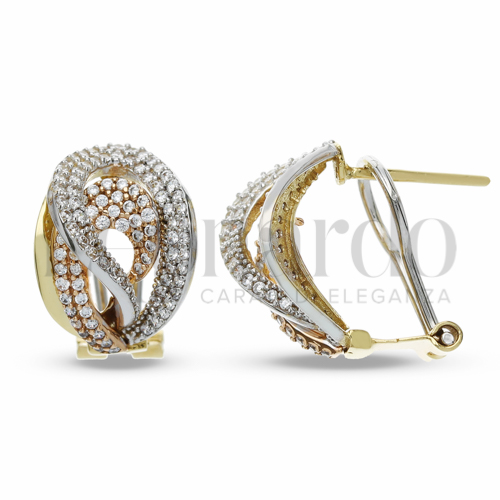 con Zircone bianco in Oro Giallo, Oro Bianco e Oro Rosa da 5,2gr.
