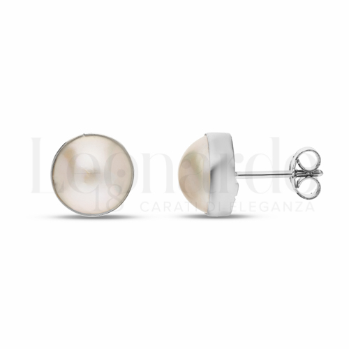 Misura o forma 12 mm con Perla in Oro Bianco da 3,3gr.