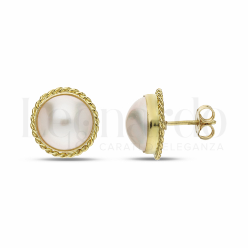 Misura o forma 12 mm con Perla in Oro Giallo da 3,8gr.