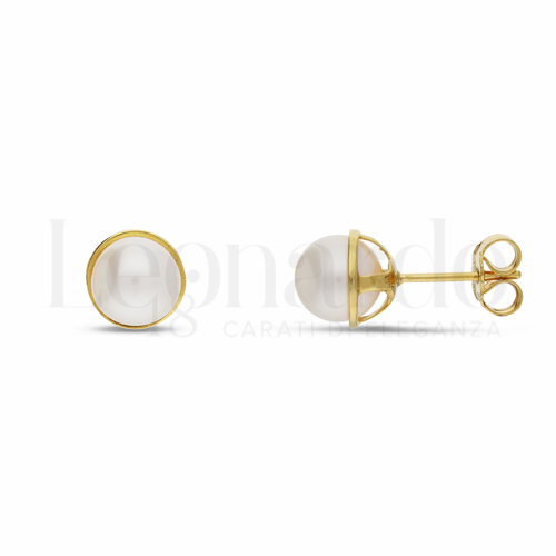 Misura o forma 8 mm con Perla in Oro Giallo da 2,9gr.