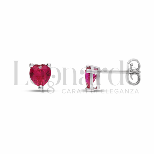 con Pietra rossa in Oro Bianco da 1,3gr.