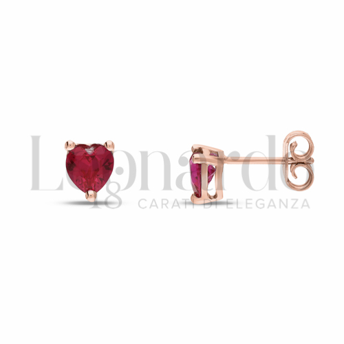 con Pietra rossa in Oro Rosa da 1,3gr.