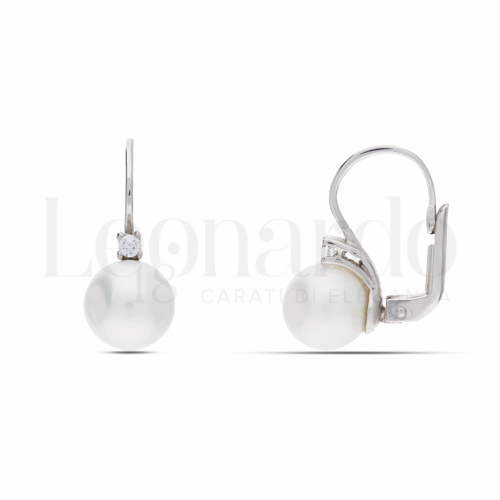 Misura o forma 6° Misura con Perla & Zirconi bianchi in Oro Bianco da 3,6gr.