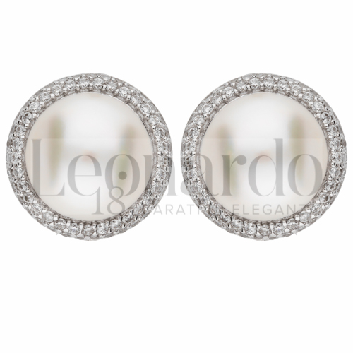 con Perla & Zirconi bianchi in Oro Bianco da 6,8gr.