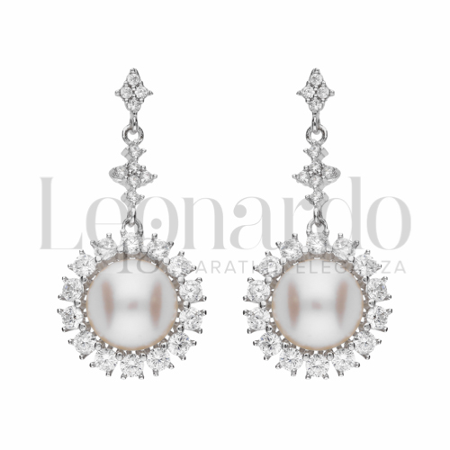 con Perla & Zirconi bianchi in Oro Bianco da 6,6gr.