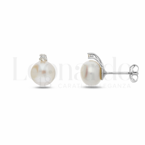 con Perla & Zirconi bianchi in Oro Bianco da 2,9gr.