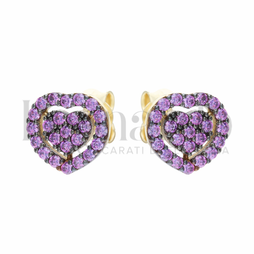 con Zircone Viola in Oro Giallo da 2,4gr.