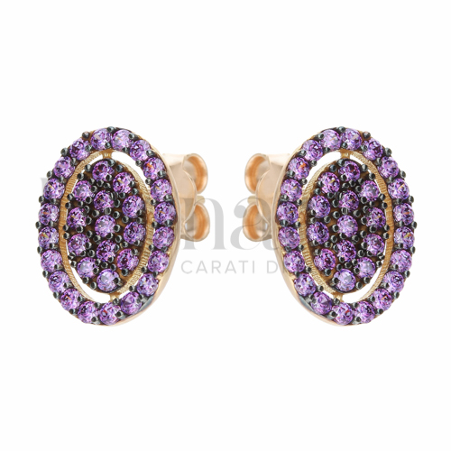 con Zircone Viola in Oro Rosa da 3gr.