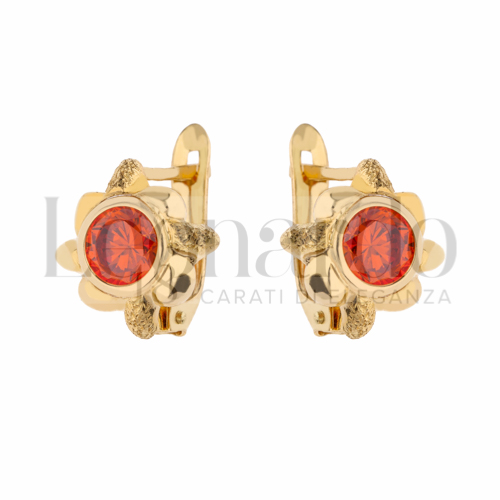 con Zircone arancione in Oro Giallo da 2,6gr.