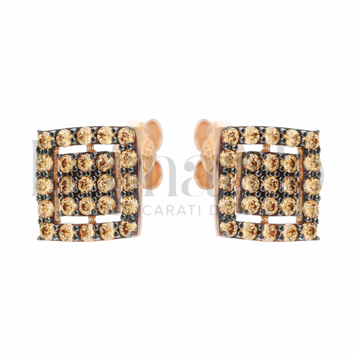con Zircone arancione in Oro Rosa da 2,4gr.