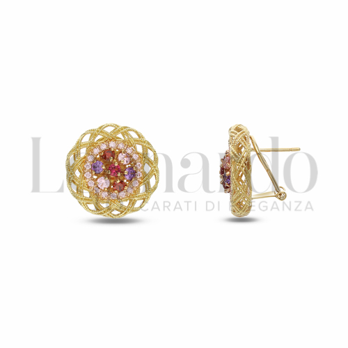 con Zircone rosa Light in Oro Giallo e Oro Bianco da 7,4gr.