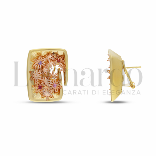 Misura o forma Rettangolo con Zircone rosa Light in Oro Giallo e Oro Bianco da 7,2gr.