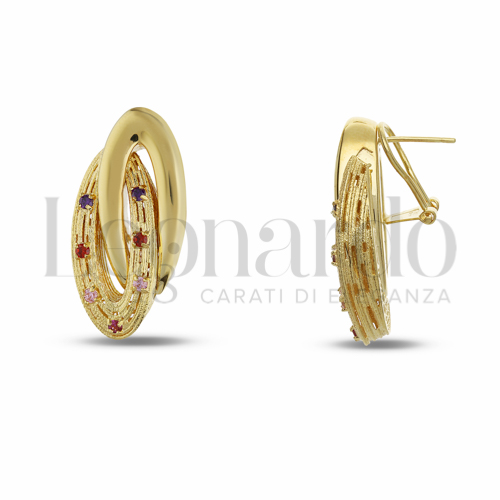 Misura o forma Ovale con Zircone rosa Light in Oro Giallo da 9,1gr.