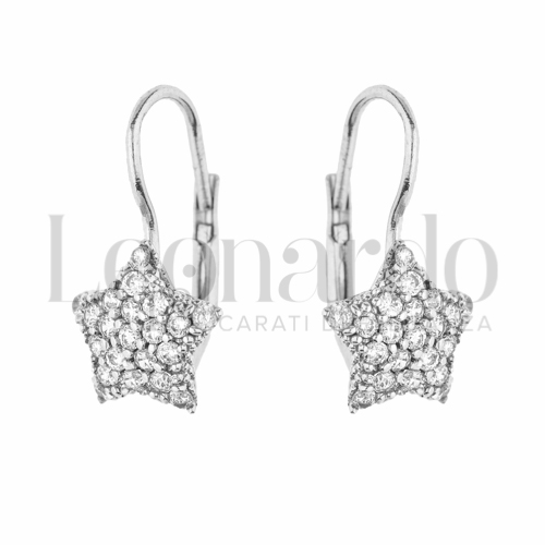 con Pavé di zirconi bianchi in Oro Bianco da 2,6gr.