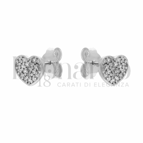 con Pavé di zirconi bianchi in Oro Bianco da 1,5gr.