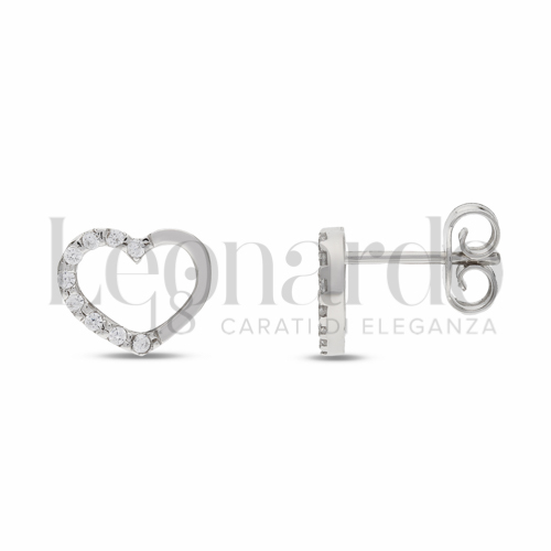 Misura o forma 3° Misura con Mezzo Pavé di zirconi bianchi in Oro Bianco da 1,7gr.