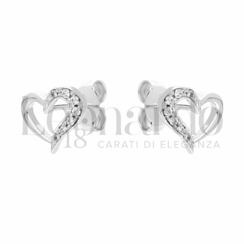 con Mezzo Pavé di zirconi bianchi in Oro Bianco da 2gr.