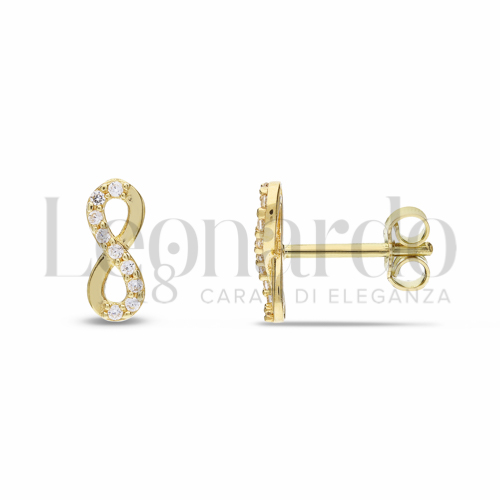Misura o forma 1° Misura con Mezzo Pavé di zirconi bianchi in Oro Giallo da 1gr.