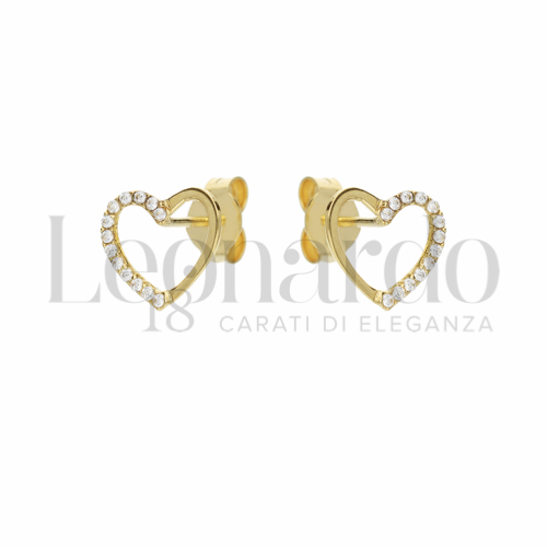 Misura o forma 1° Misura con Mezzo Pavé di zirconi bianchi in Oro Giallo da 1,2gr.