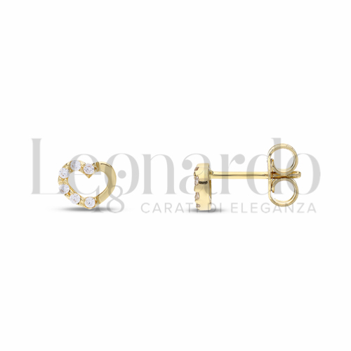 Misura o forma 1° Misura con Mezzo Pavé di zirconi bianchi in Oro Giallo da 1,2gr.