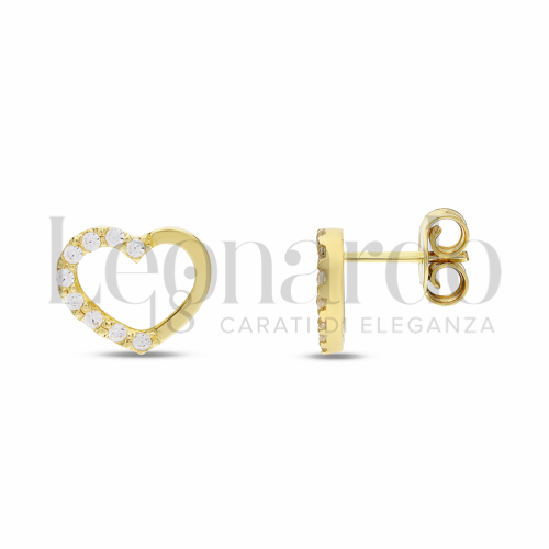 Misura o forma 3° Misura con Mezzo Pavé di zirconi bianchi in Oro Giallo da 1,7gr.