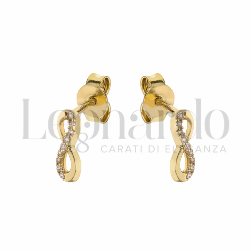 con Mezzo Pavé di zirconi bianchi in Oro Giallo da 1,2gr.